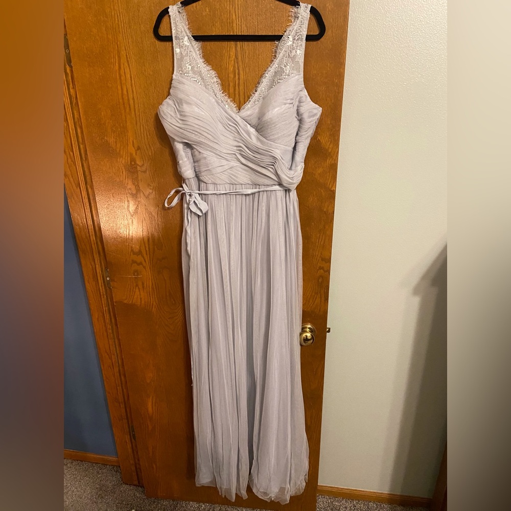 BHLDN Gown, Anthropologie line bridesmaid dress - Fog, Size 18